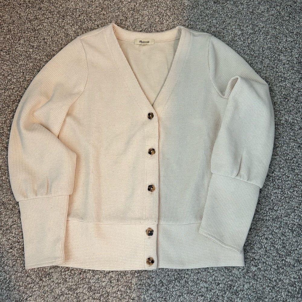 Madewell Cream Button Sweater